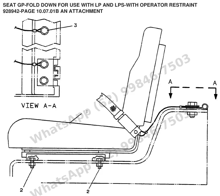 Vista explodida de peças do Catálogo Caterpillar T25D – exemplo 3