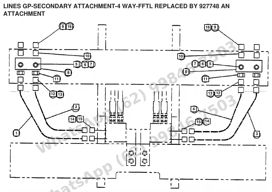 Vista explodida de peças do Catálogo Caterpillar T25D – exemplo 4