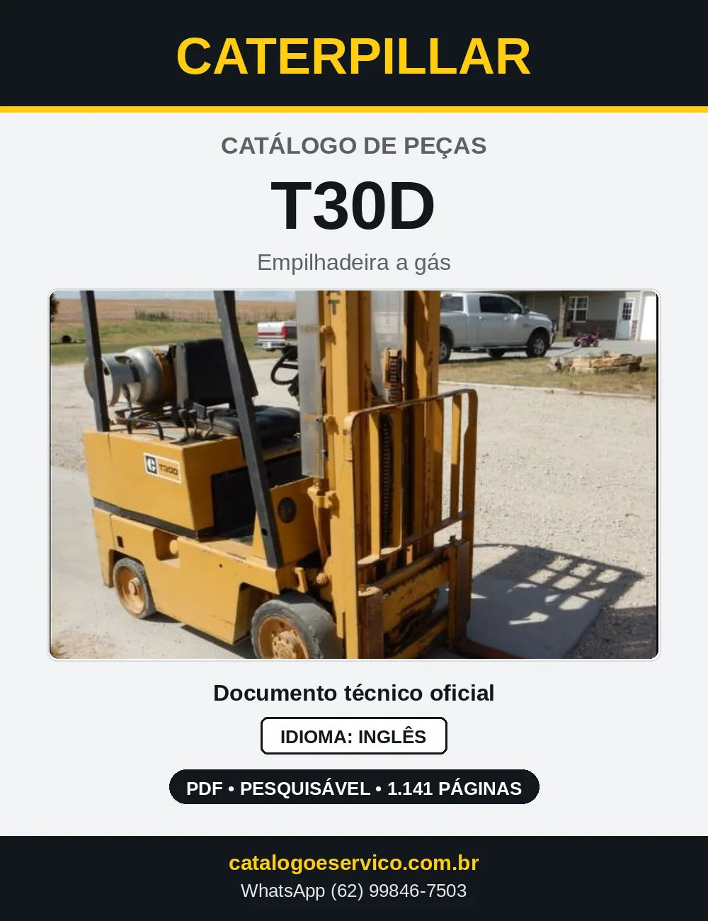 Capa do Catálogo de Peças Caterpillar T30D em PDF