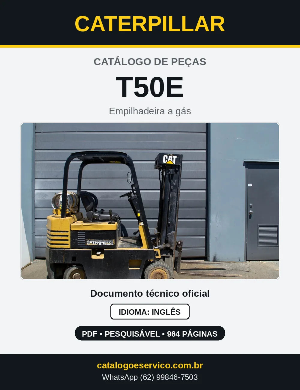 Capa do Catálogo de Peças Caterpillar T50E em PDF