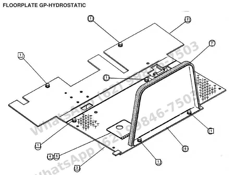 Vista explodida de peças do Catálogo Caterpillar T60D – exemplo 4