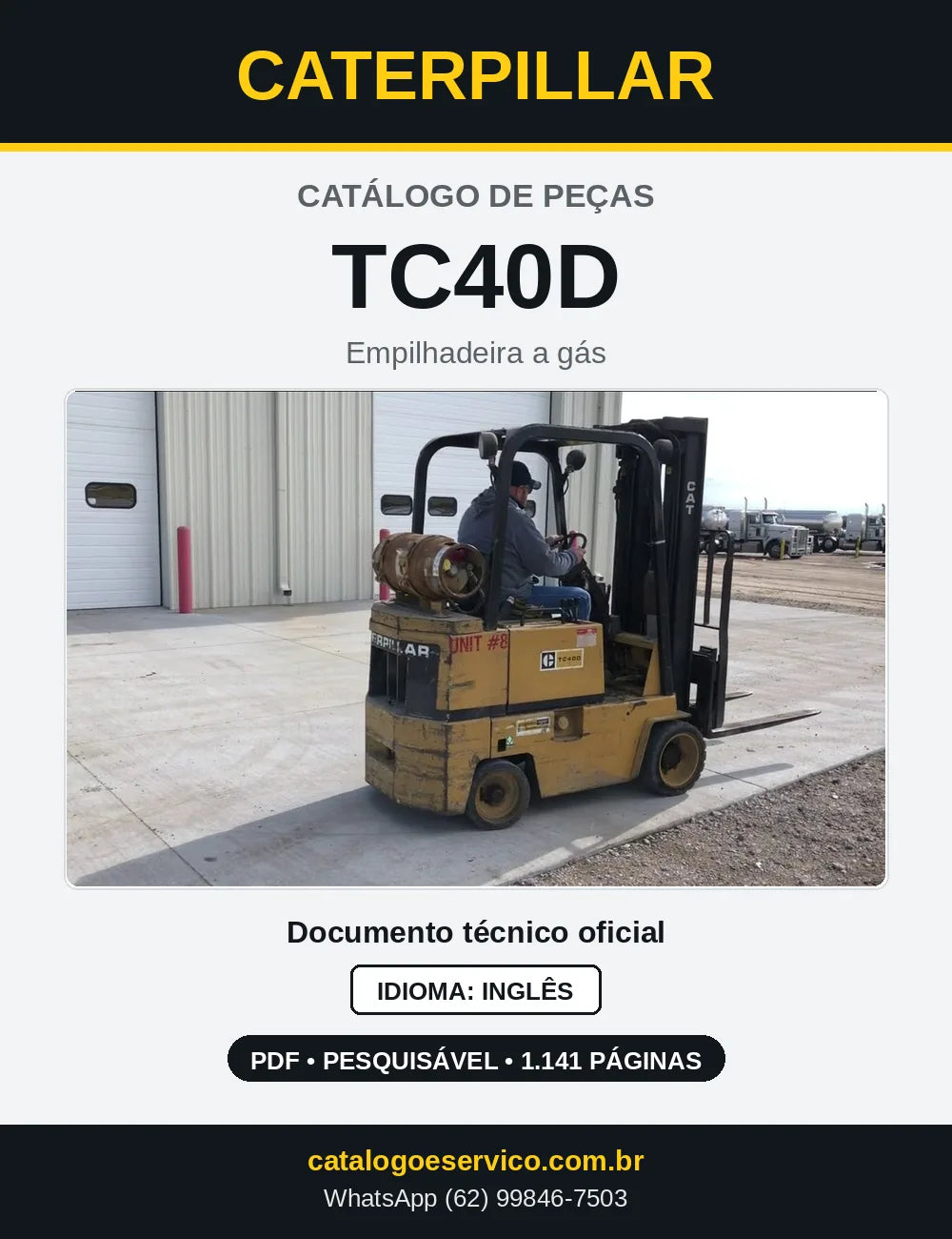Capa do Catálogo de Peças Caterpillar TC40D em PDF