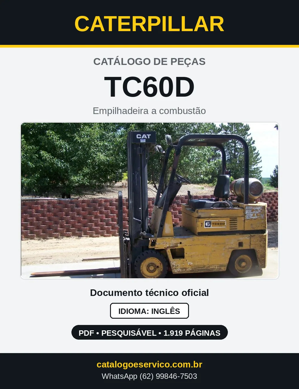 Capa do Catálogo de Peças Caterpillar TC60D em PDF