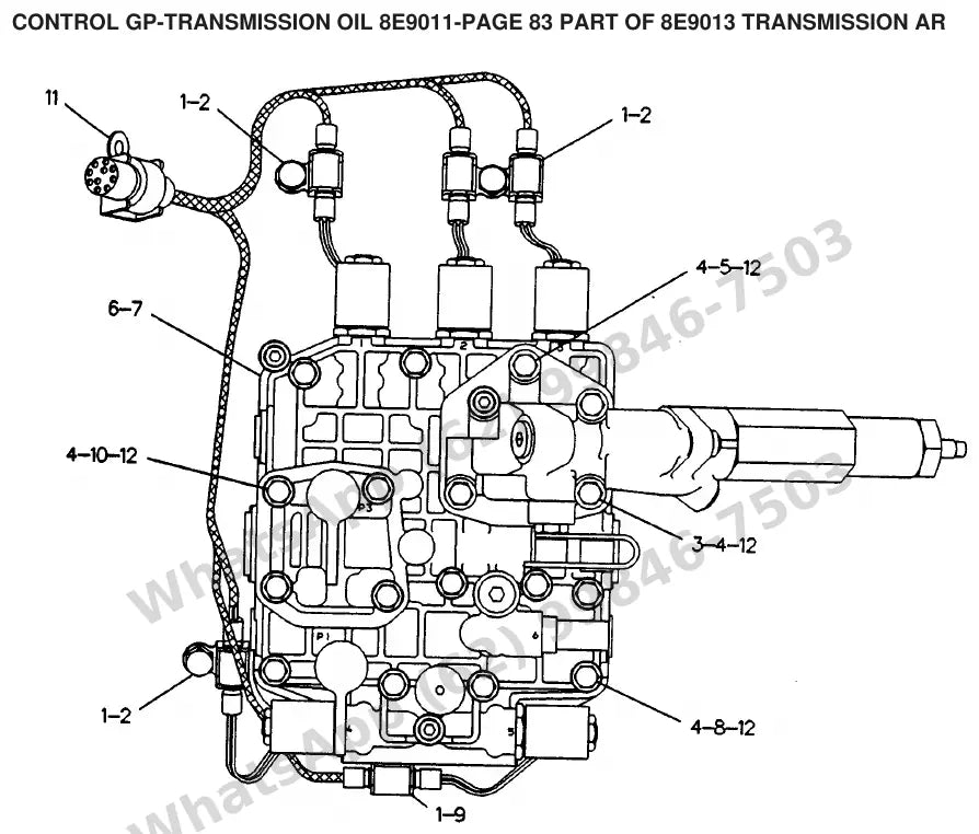 Vista explodida de peças do Catálogo Caterpillar V110C – exemplo 2