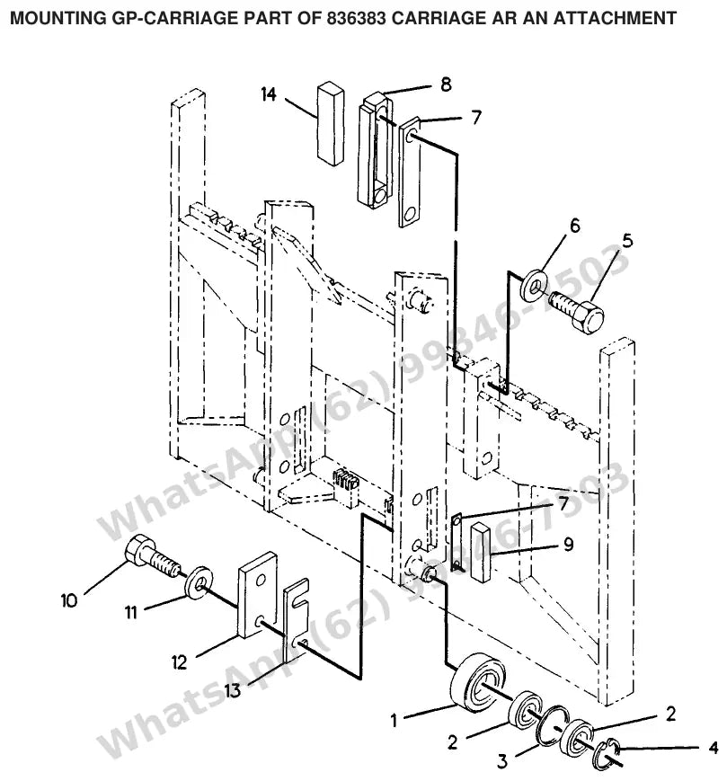 Vista explodida de peças do Catálogo Caterpillar V135C – exemplo 4