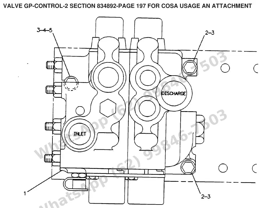 Vista explodida de peças do Catálogo Caterpillar V180C – exemplo 2