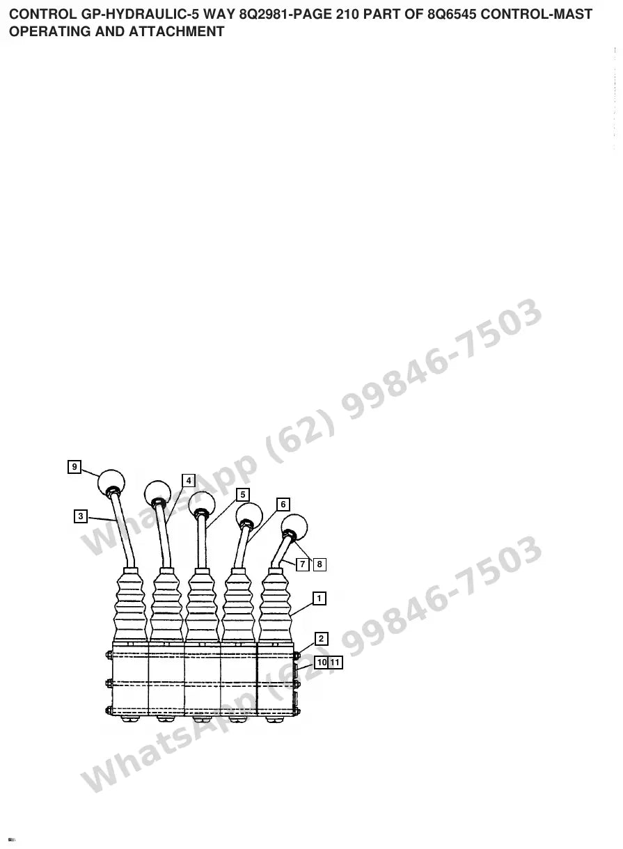 Vista explodida de peças do Catálogo Caterpillar V180C – exemplo 4