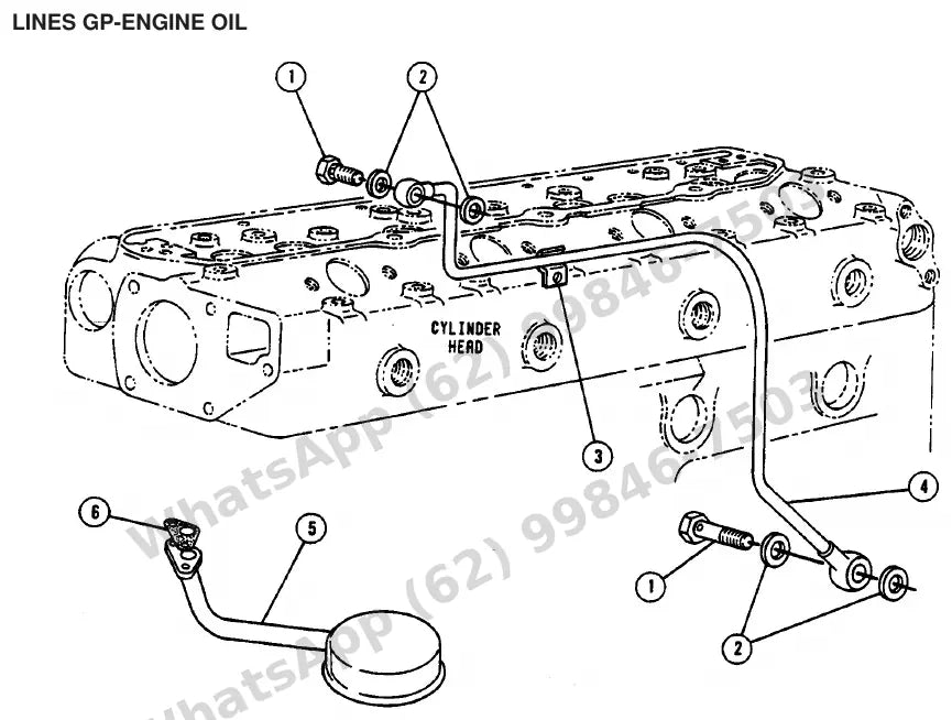Vista explodida de peças do Catálogo Caterpillar V25D – exemplo 3