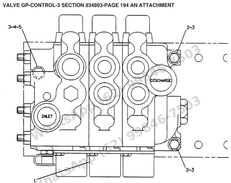 Vista explodida de peças do Catálogo Caterpillar V300C – exemplo 3