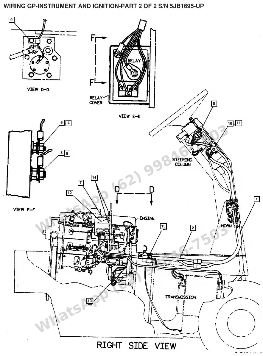 Vista explodida de peças do Catálogo Caterpillar V30D – exemplo 3