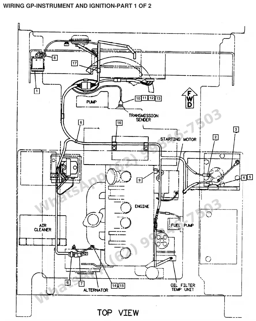 Vista explodida de peças do Catálogo Caterpillar V40E – exemplo 1