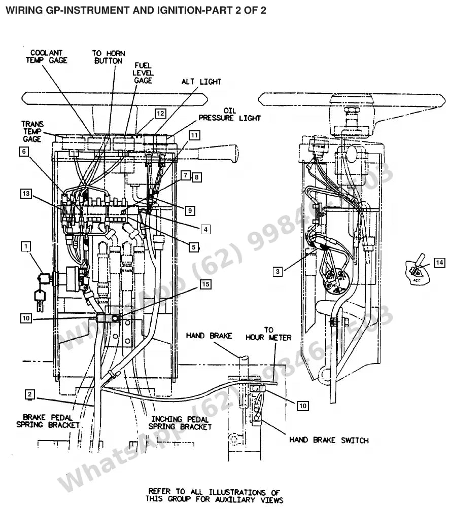 Vista explodida de peças do Catálogo Caterpillar V50E – exemplo 3