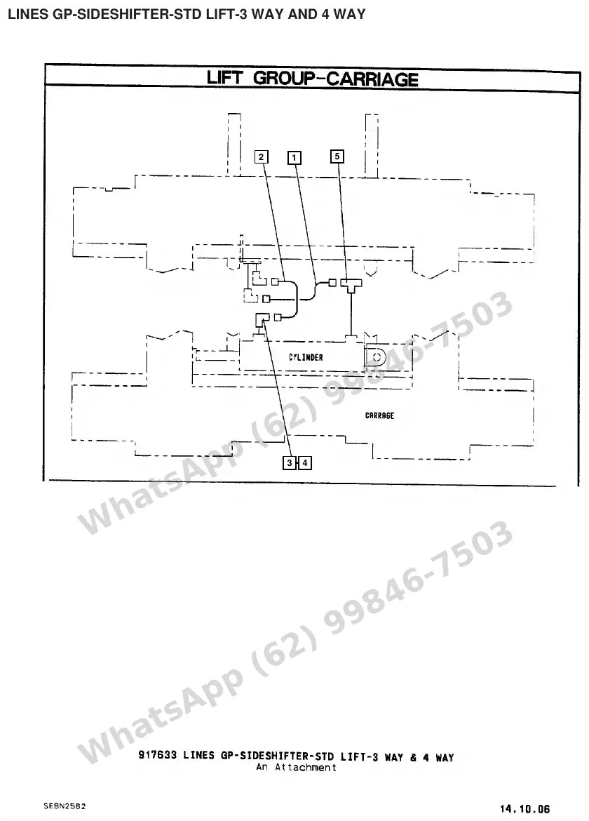 Vista explodida de peças do Catálogo Caterpillar V90E – exemplo 4