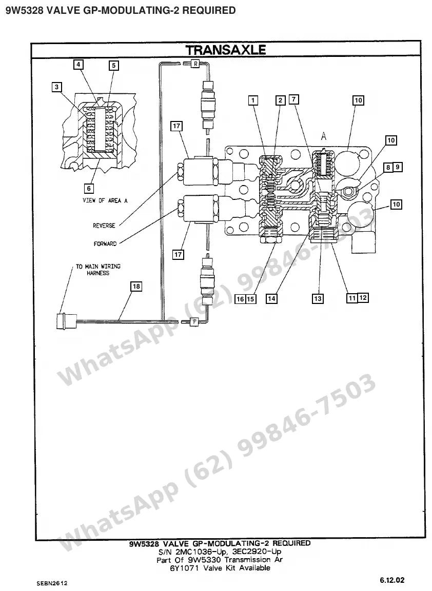 Vista explodida de peças do Catálogo Caterpillar VC60D – exemplo 1
