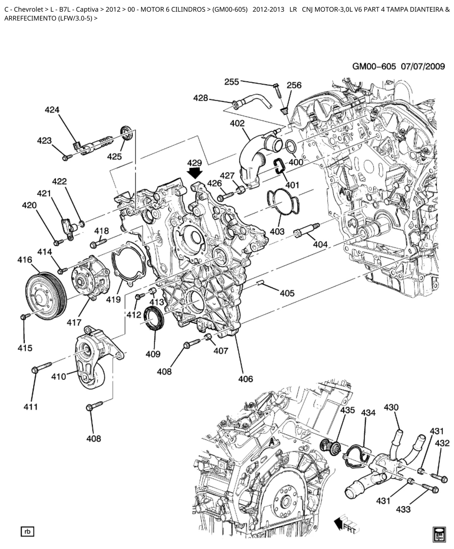 Catálogo de Peças Chevrolet Captiva 2012-2017 — vista explodida 3 (pág. 68 do PDF)