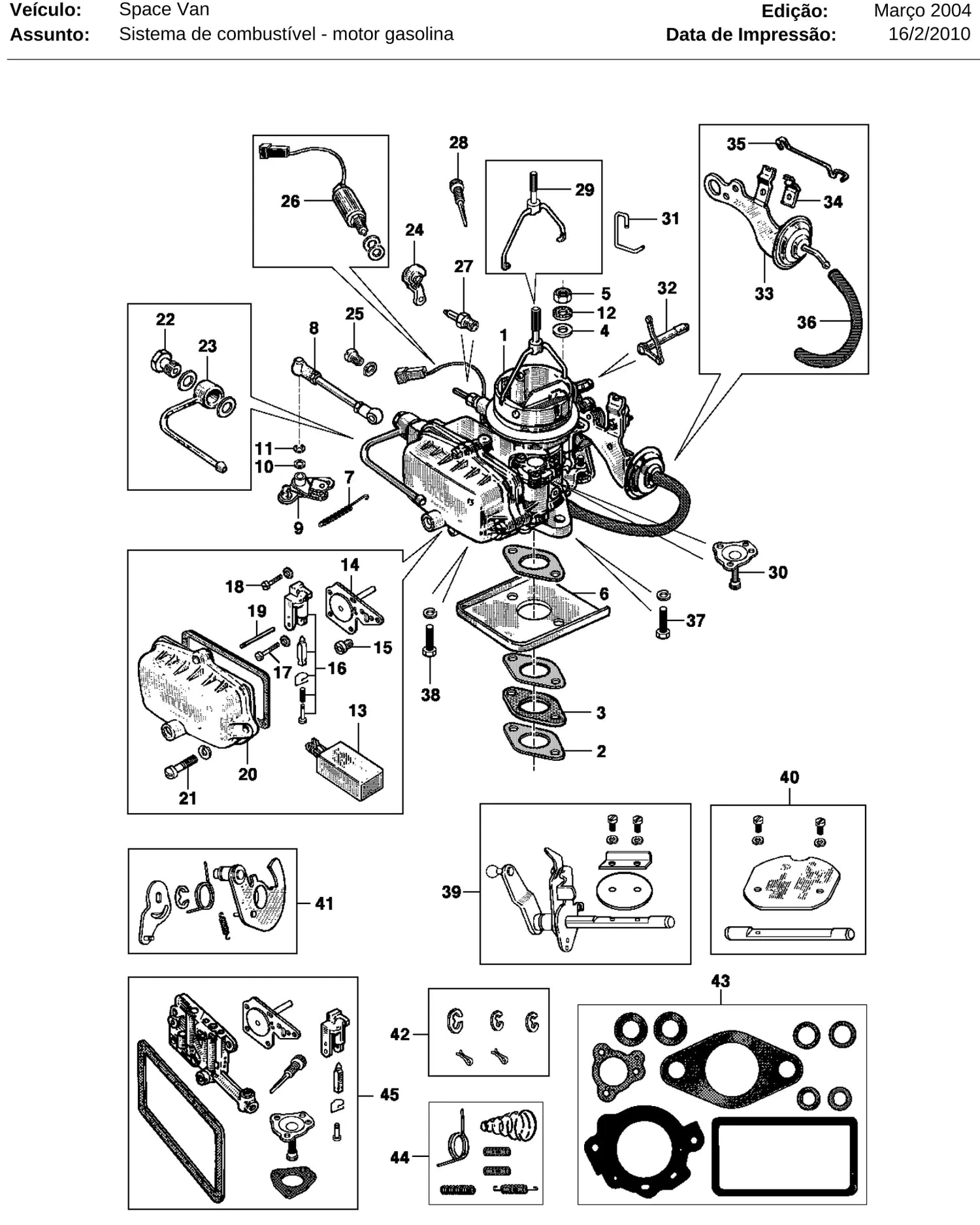 Catálogo de Peças Chevrolet Space Van / Trafic (90 a 99) — vista explodida 3 (pág. 80 do PDF)
