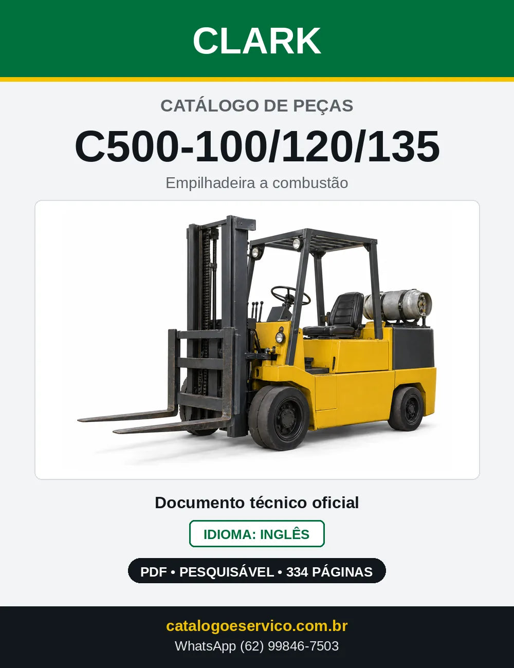 Catálogo de Peças Empilhadeira Clark C500-100/120/135 (0915) — capa
