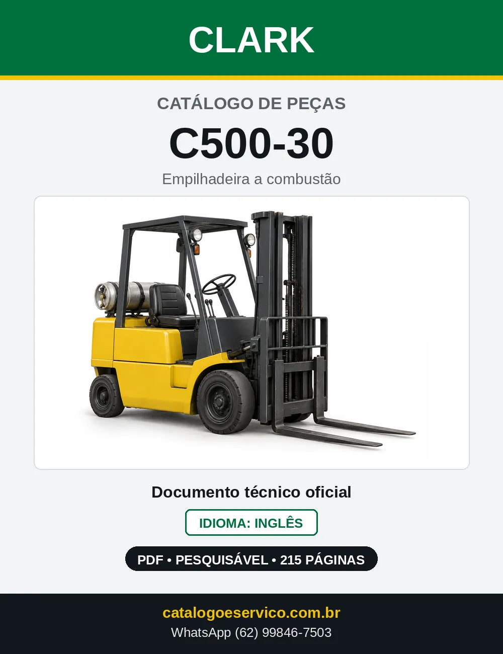 Catálogo de Peças Empilhadeira Clark C500-30 (0030) — capa