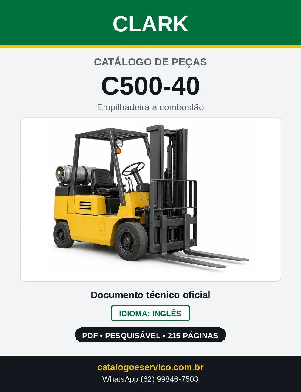 Catálogo de Peças Empilhadeira Clark C500-40 (0040) — capa