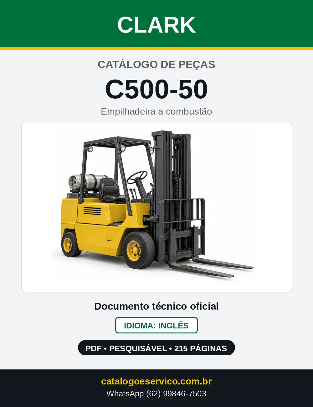Catálogo de Peças Empilhadeira Clark C500-50 (0050) — capa