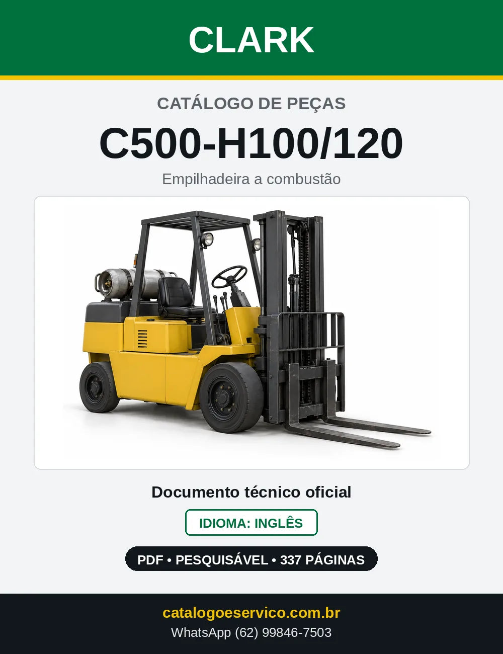 Catálogo de Peças Empilhadeira Clark C500-H100/120 (H0915) — capa