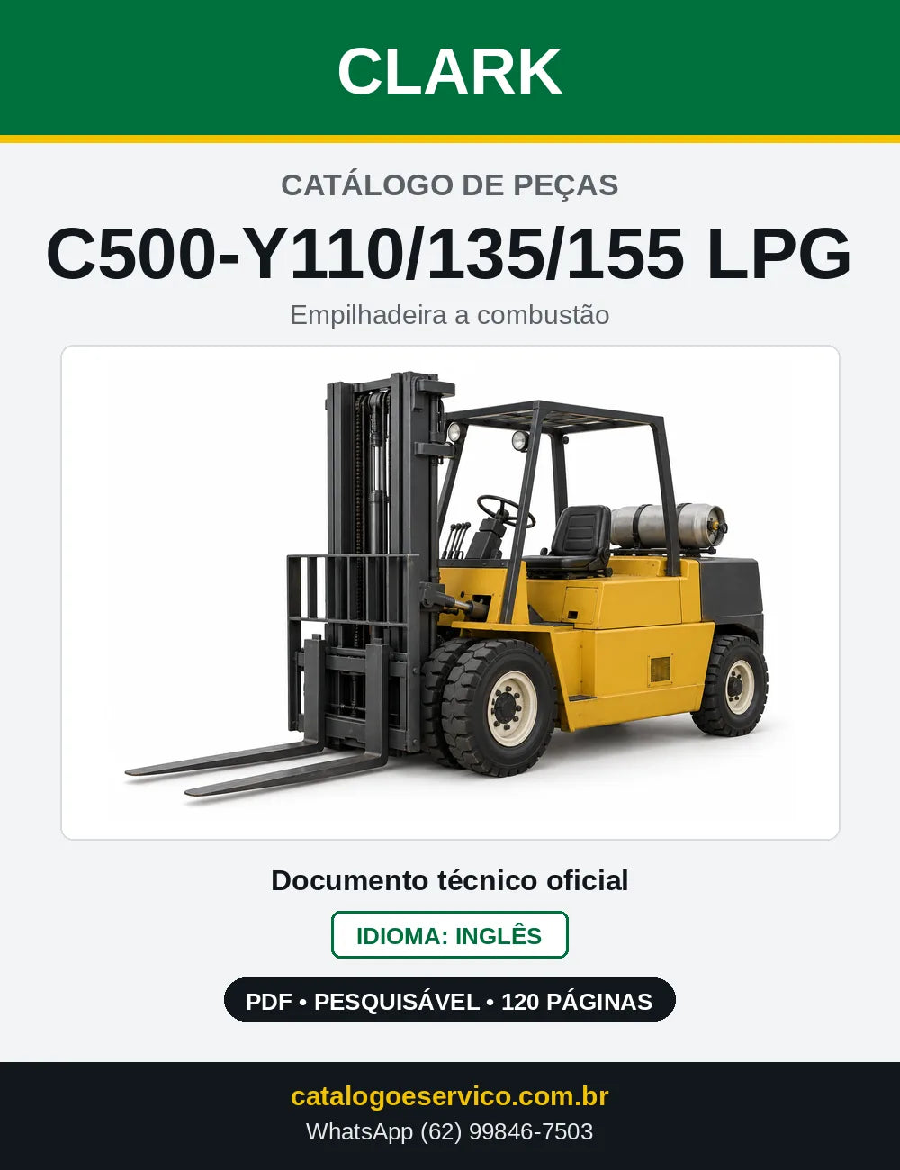 Catálogo de Peças Empilhadeira a GLP Clark C500-Y110/135/155 LPG (Y1015LPG) — capa