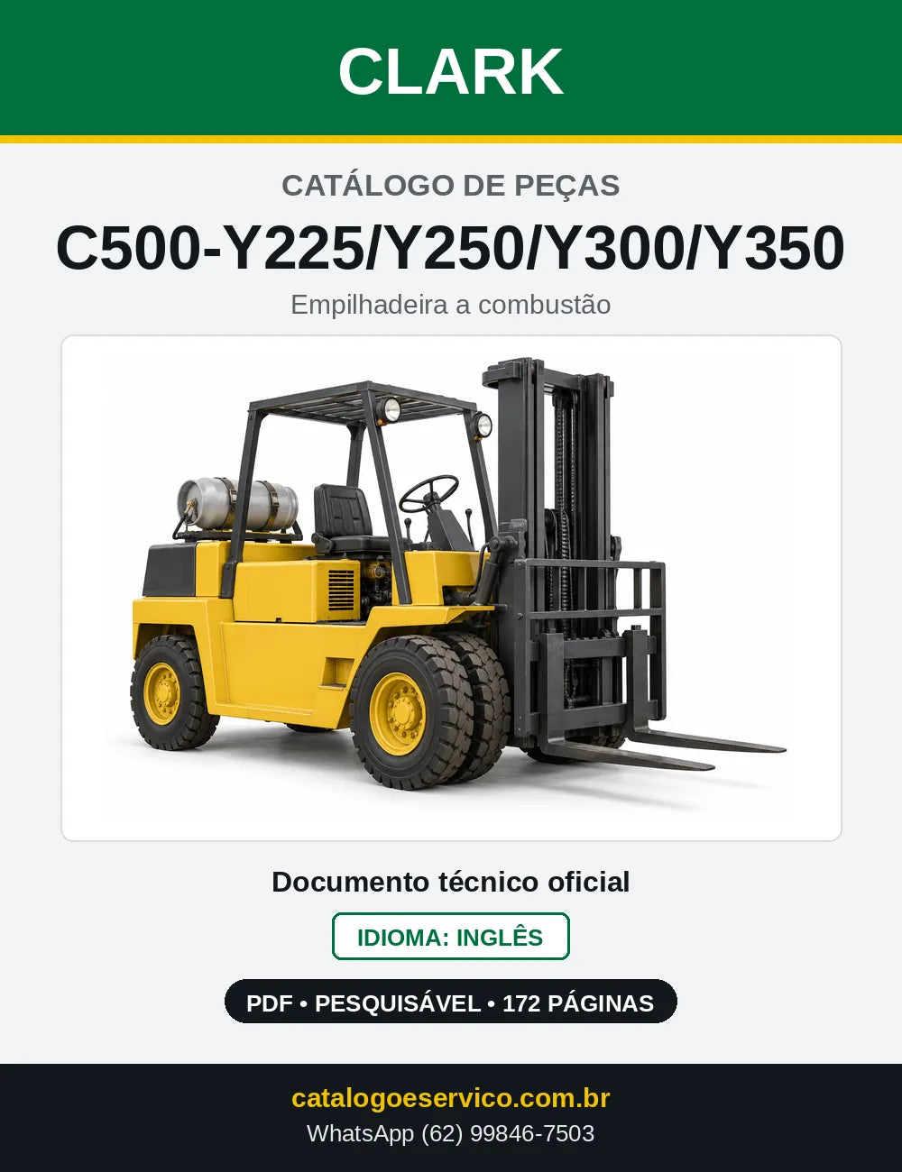 Catálogo de Peças Empilhadeira Clark C500-Y225/Y250/Y300/Y350 (Y2235HT) — capa