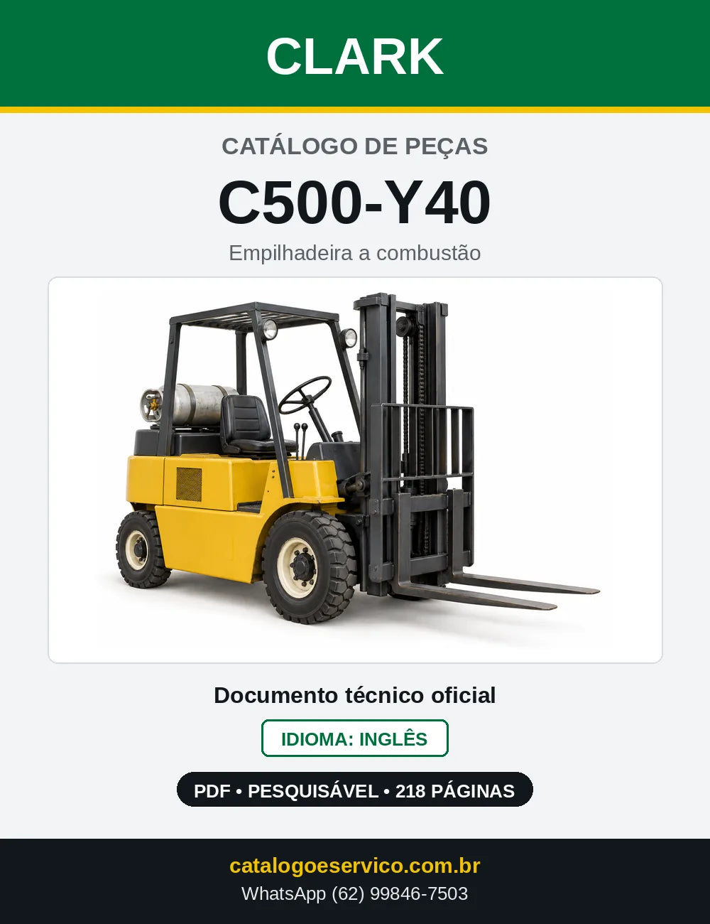 Catálogo de Peças Empilhadeira Clark C500-Y40 (Y0040) — capa