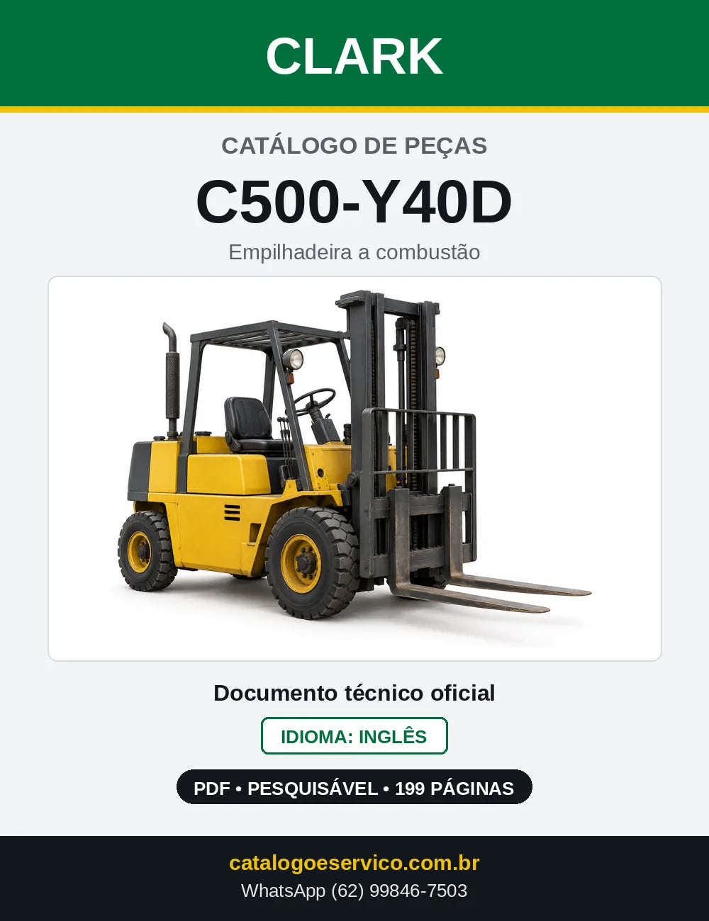 Catálogo de Peças Empilhadeira Diesel Clark C500-Y40D (Y0040D) — capa