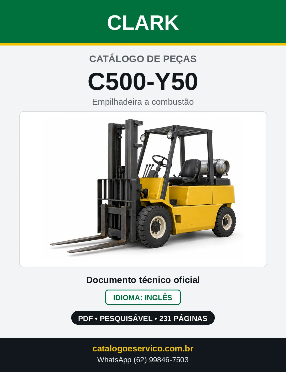 Catálogo de Peças Empilhadeira Clark C500-Y50 (Y0050) — capa