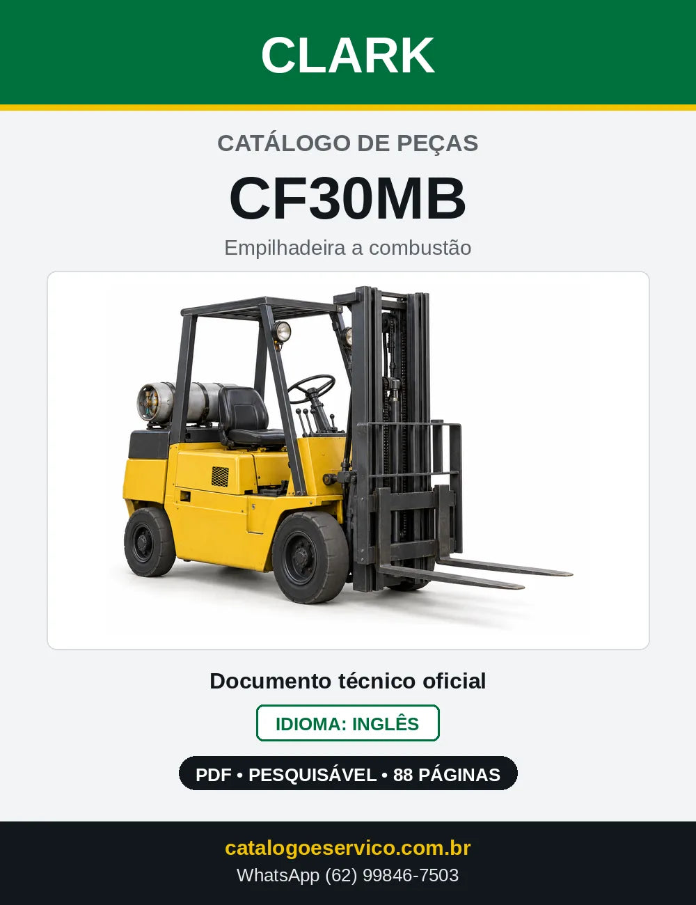 Catálogo de Peças Empilhadeira Clark CF30MB (CF0030MB) — capa