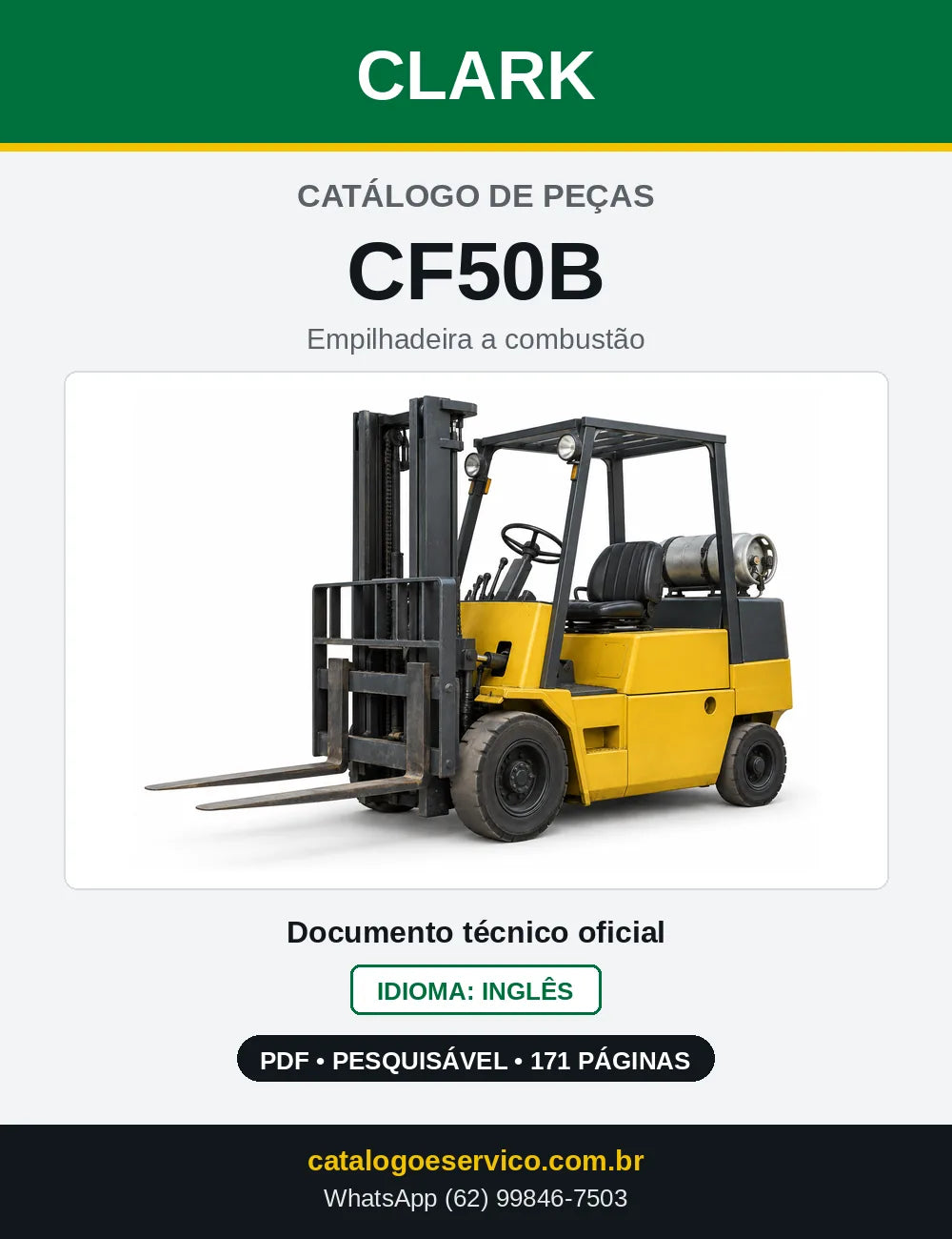Catálogo de Peças Empilhadeira Clark CF50B (CF0050B) — capa