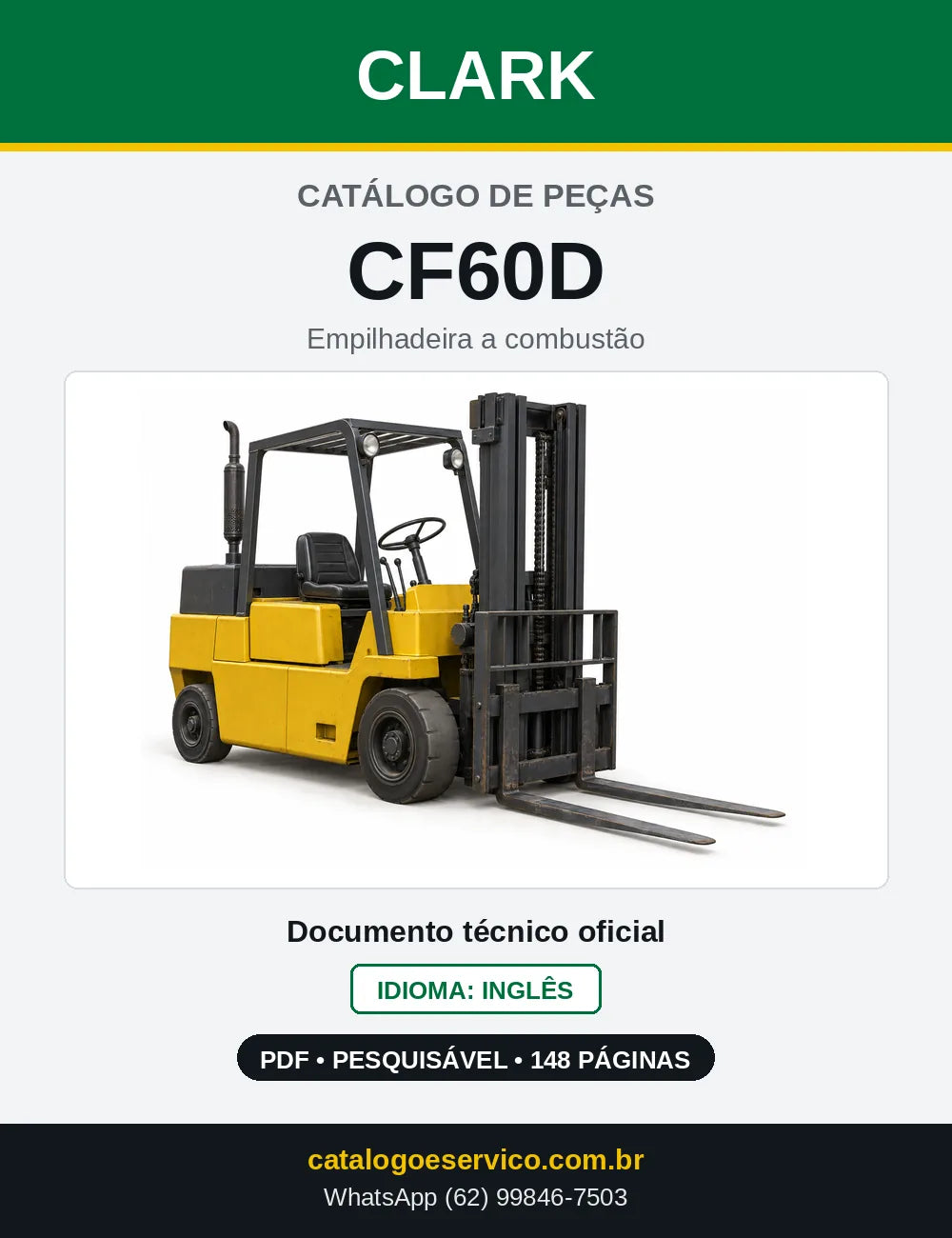 Catálogo de Peças Empilhadeira Diesel Clark CF60D (CF0060D) — capa
