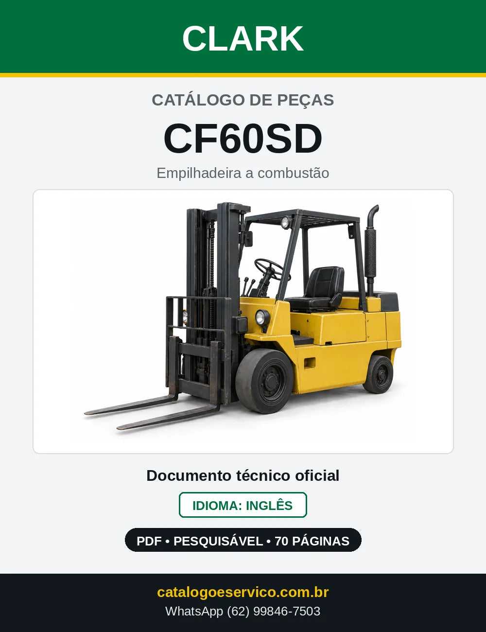 Catálogo de Peças Empilhadeira Diesel Clark CF60SD (CF0060SD) — capa