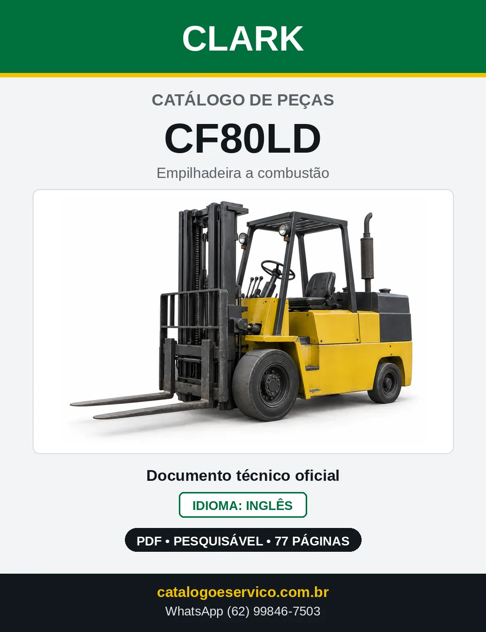 Catálogo de Peças Empilhadeira Diesel Clark CF80LD (CF0080LD) — capa