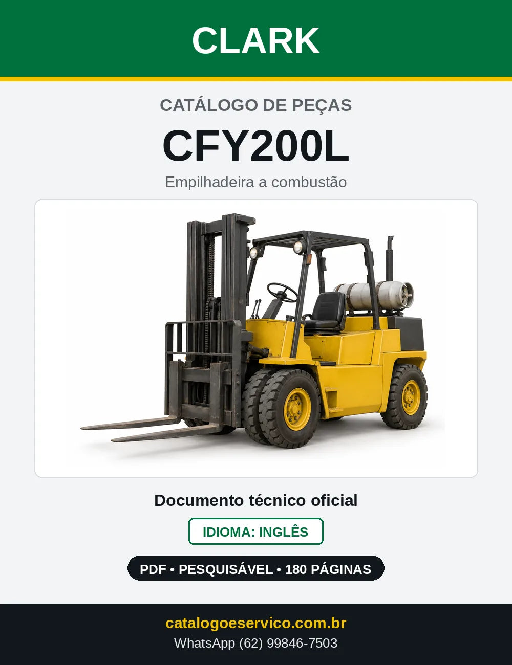 Catálogo de Peças Empilhadeira Clark CFY200L (CFY0200L) — capa