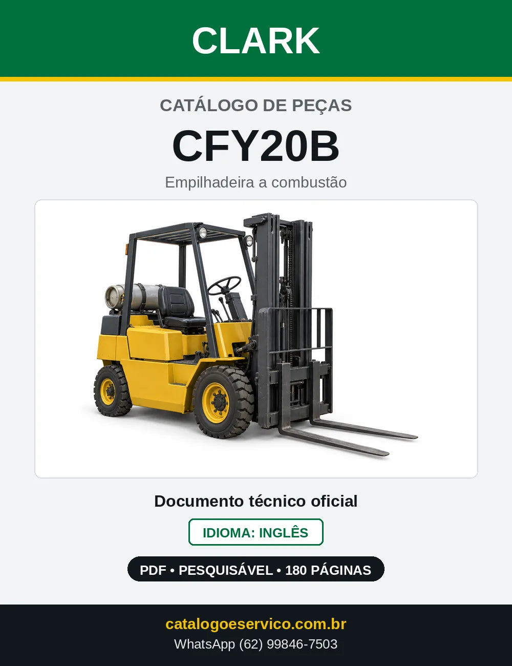 Catálogo de Peças Empilhadeira Clark CFY20B (CFY0020B) — capa