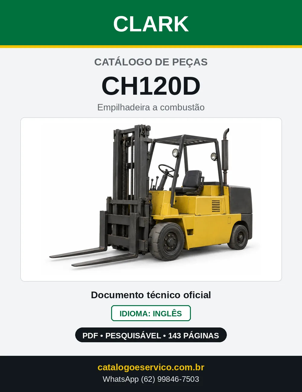 Catálogo de Peças Empilhadeira Diesel Clark CH120D (CH0120D) — capa
