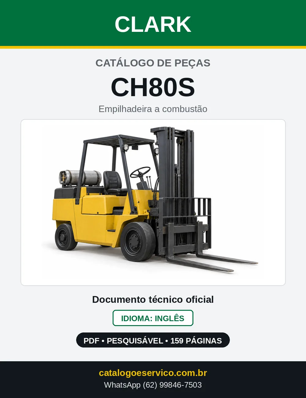 Catálogo de Peças Empilhadeira Clark CH80S (CH0080S) — capa