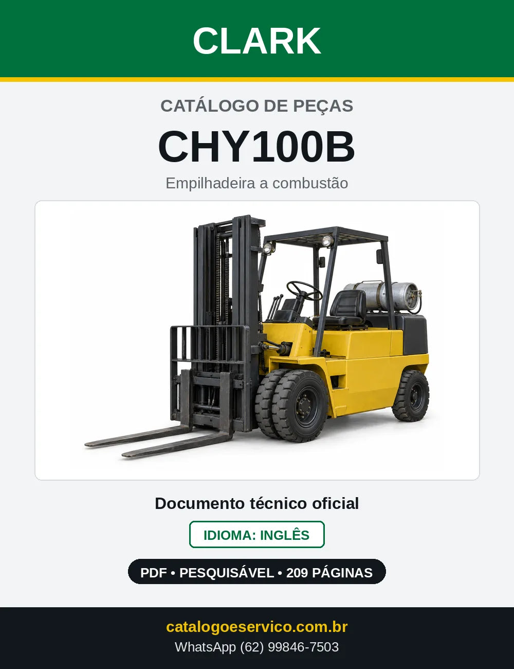 Catálogo de Peças Empilhadeira Clark CHY100B (CHY0100B) — capa