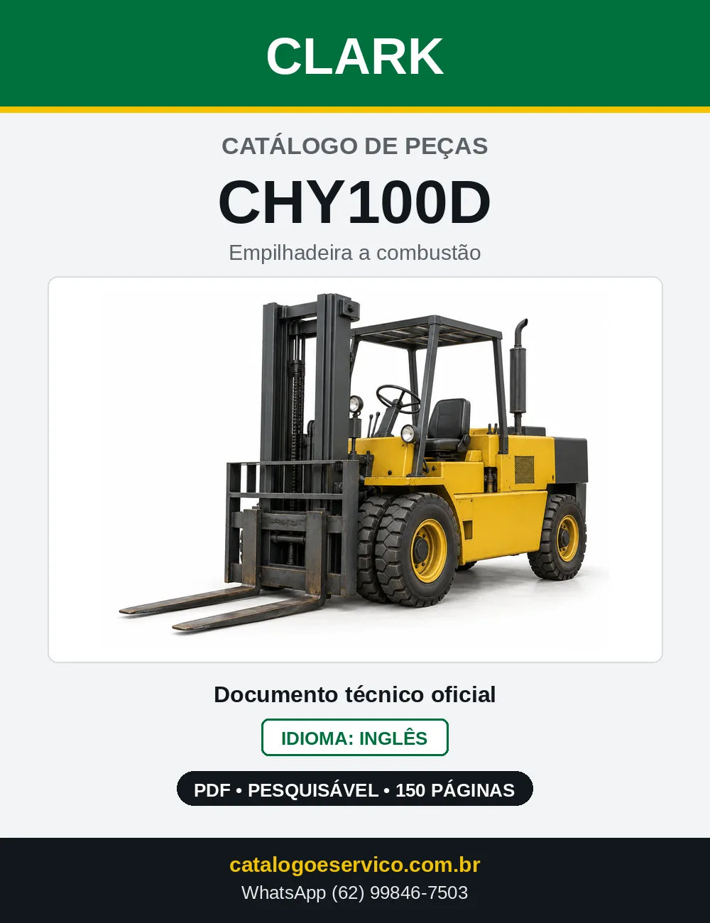 Catálogo de Peças Empilhadeira Diesel Clark CHY100D (CHY0100D) — capa