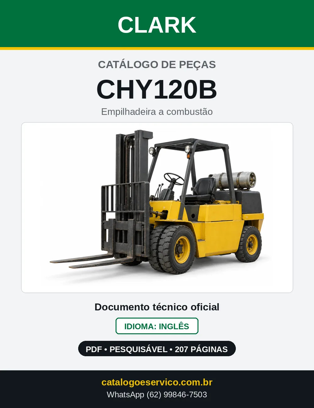 Catálogo de Peças Empilhadeira Clark CHY120B (CHY0120B) — capa