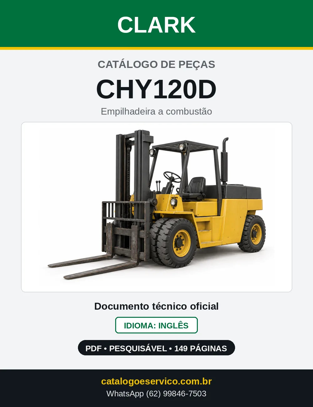 Catálogo de Peças Empilhadeira Diesel Clark CHY120D (CHY0120D) — capa