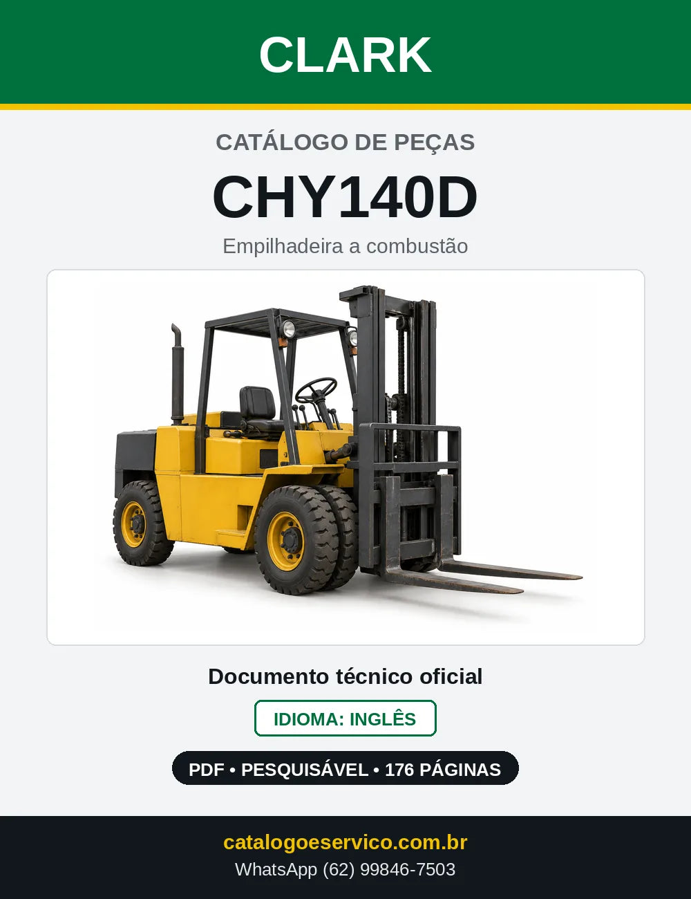 Catálogo de Peças Empilhadeira Diesel Clark CHY140D (CHY0140D) — capa