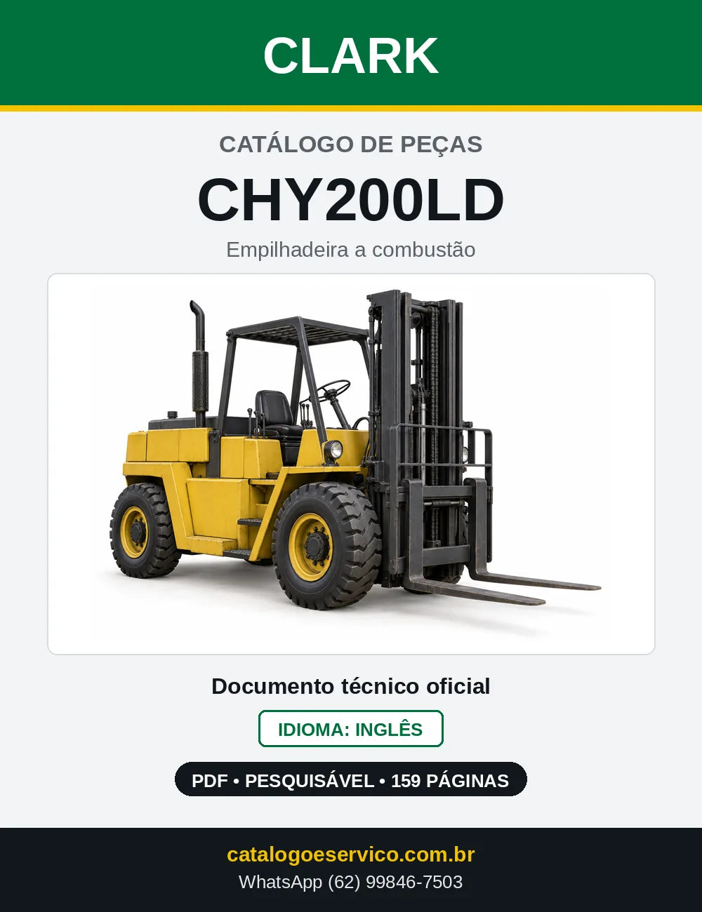 Catálogo de Peças Empilhadeira Diesel Clark CHY200LD (CHY0200LD) — capa