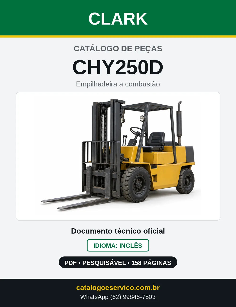 Catálogo de Peças Empilhadeira Diesel Clark CHY250D (CHY0250D) — capa