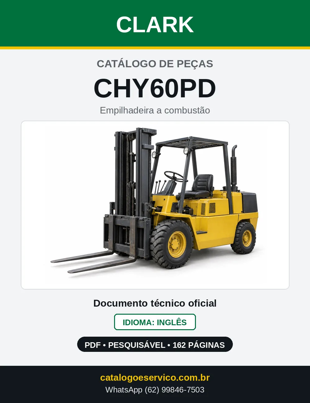 Catálogo de Peças Empilhadeira Diesel Clark CHY60PD (CHY0060PD) — capa