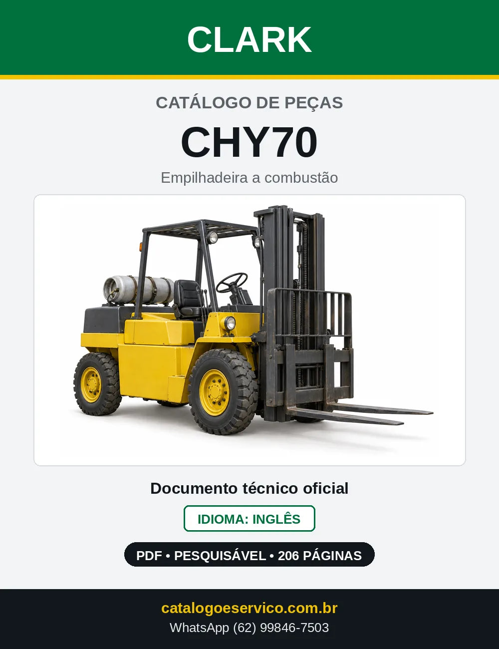 Catálogo de Peças Empilhadeira Clark CHY70 (CHY0070) — capa