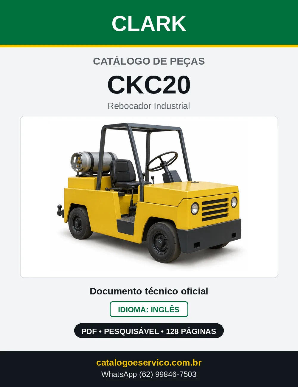 Catálogo de Peças Rebocador Industrial Clark CKC20 (CKC0020) — capa