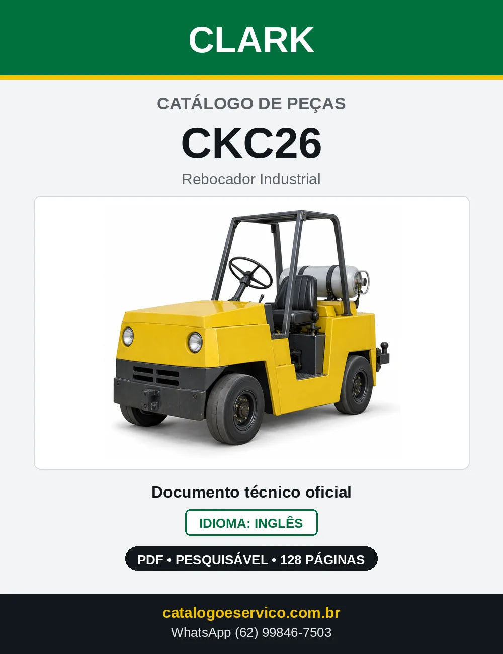 Catálogo de Peças Rebocador Industrial Clark CKC26 (CKC0026) — capa